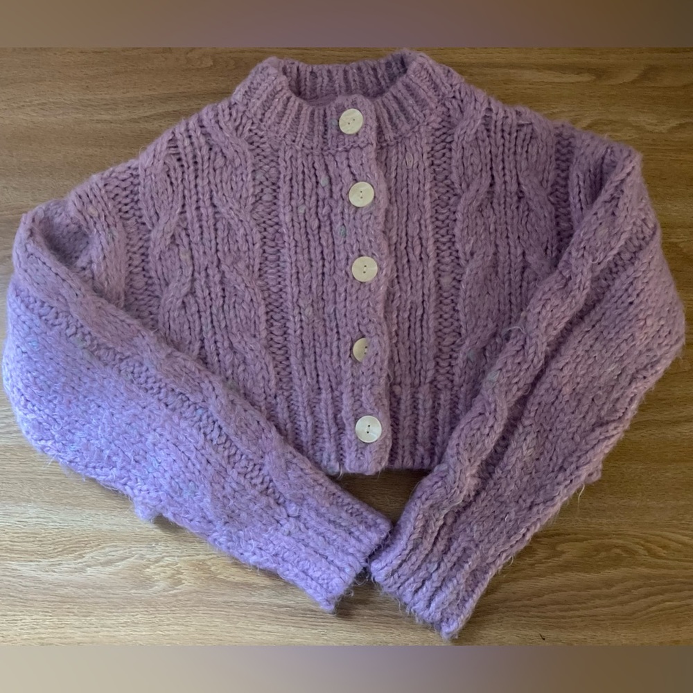 UO Cropped Knit Cardigan